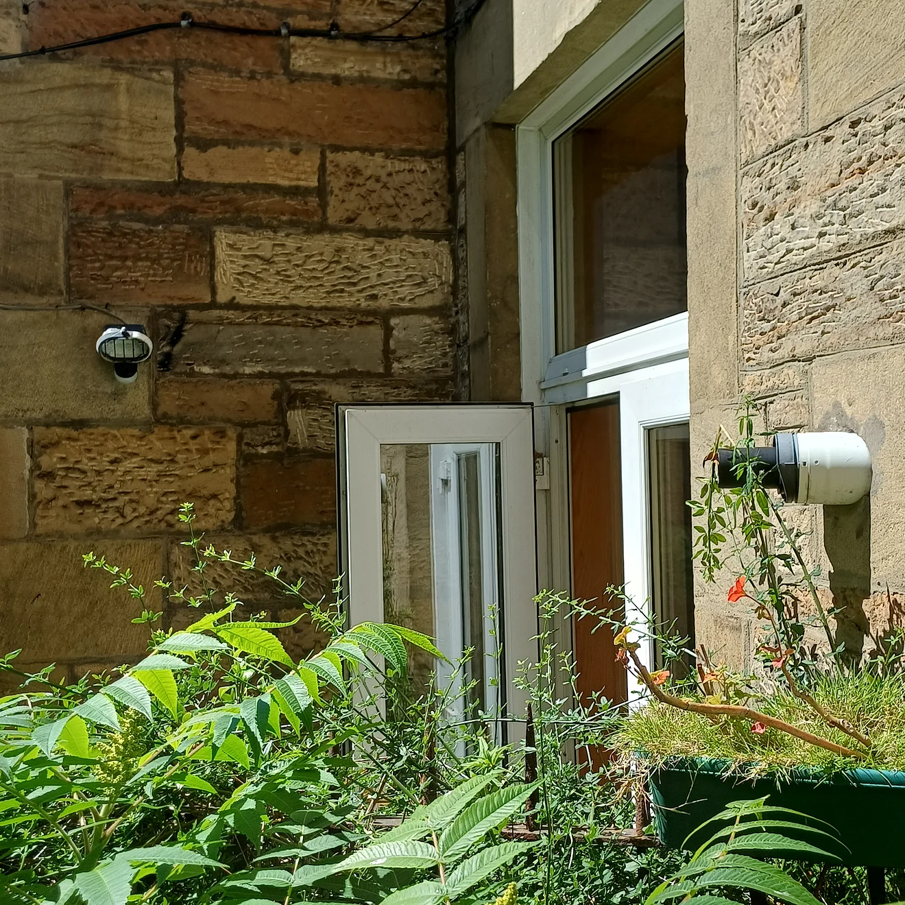 Open French door to create cross ventilation