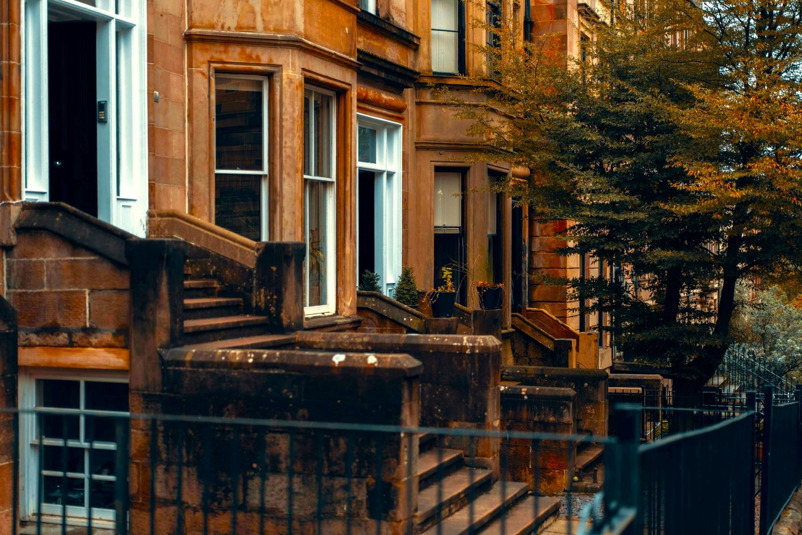 Tenement blocks and Glasgow skyline