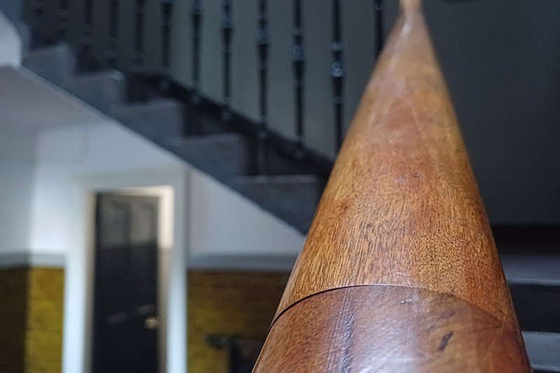Edinburgh shared tenement stairwell bannister